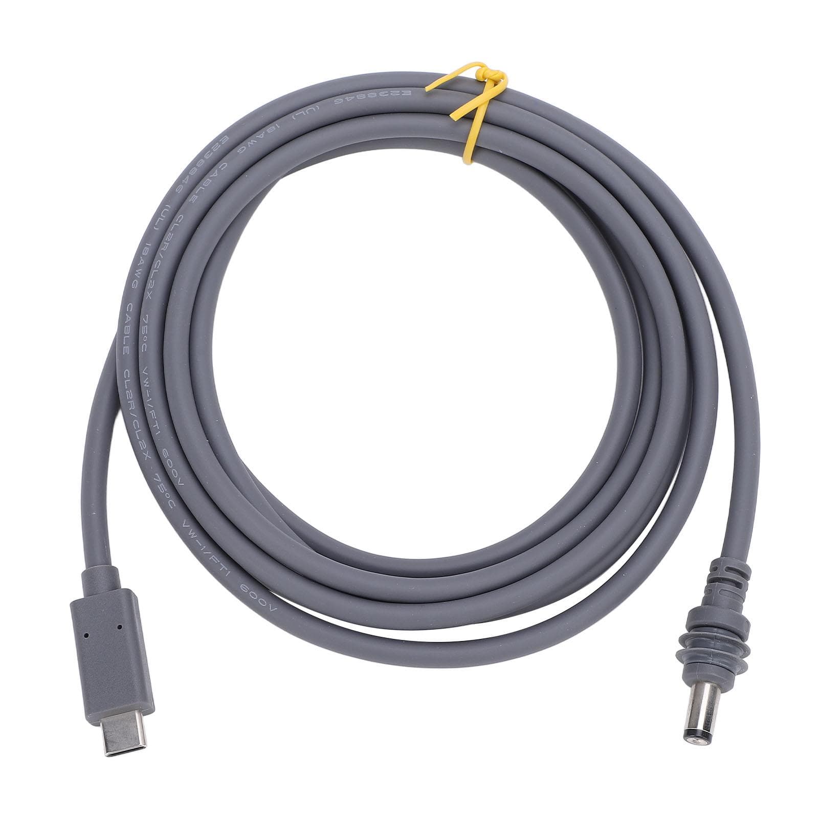 7ft/2m USB C to DC Power Cord 20V 5A Barrel Jack Cable Water Resistant Work with 100W PD Charger