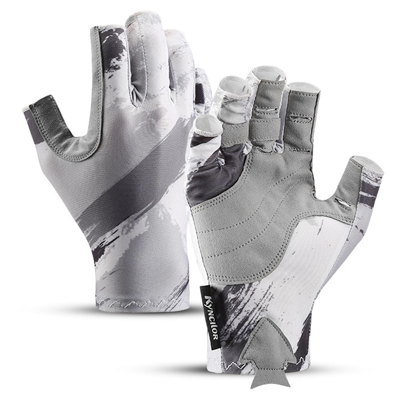 Fishing Gloves Fingerless Fisherman Gloves Breathable Fishing Gloves - for Men and Women XL grey