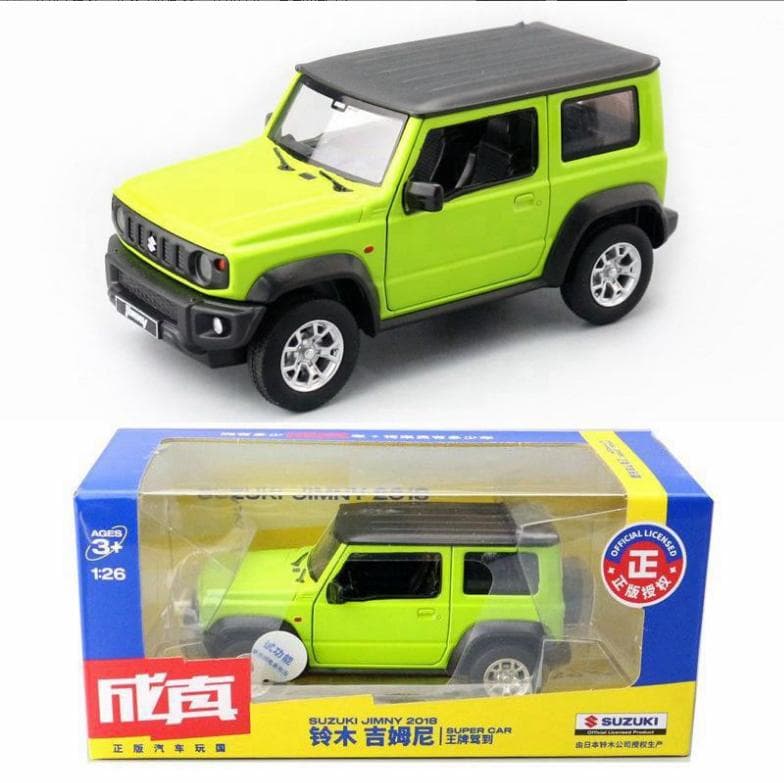 1:26 Scale Suzuki Jimny Alloy Car Model Sound and Light Pull Back Collection Simulation Off-road Diecast Vehicles Car Toys for Kids 1/26-14x6.5x6cm green