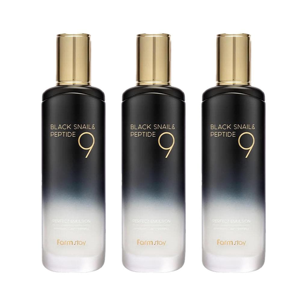 FARM STAY Black Snail & Peptide 9 Perfect Emulsion 120ml (3 Options) 3pcs