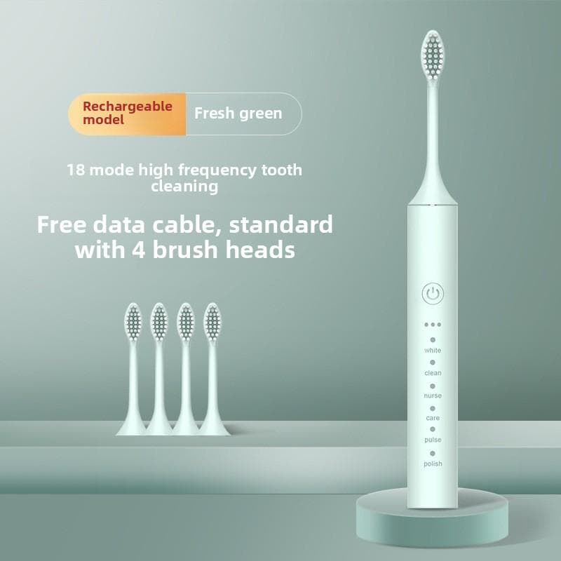 Electric Toothbrush Set Metal Shaft 18-speed Adult Bright White Automatic Charging Waterproof Sonic Soft Hair Couple Toothbrush