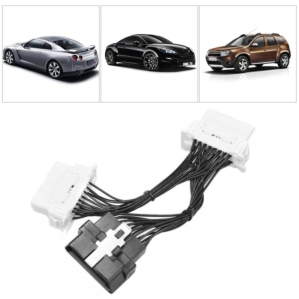 OBD2 Splitter Extension Cable 16 Pin Car Extension Cable Adapter black