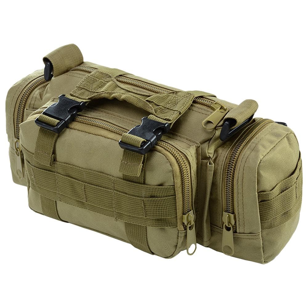 Multi-functional Waist Pack Bike Front Handle Bag Fishing Tackle Sling Bag Photography Training khaki