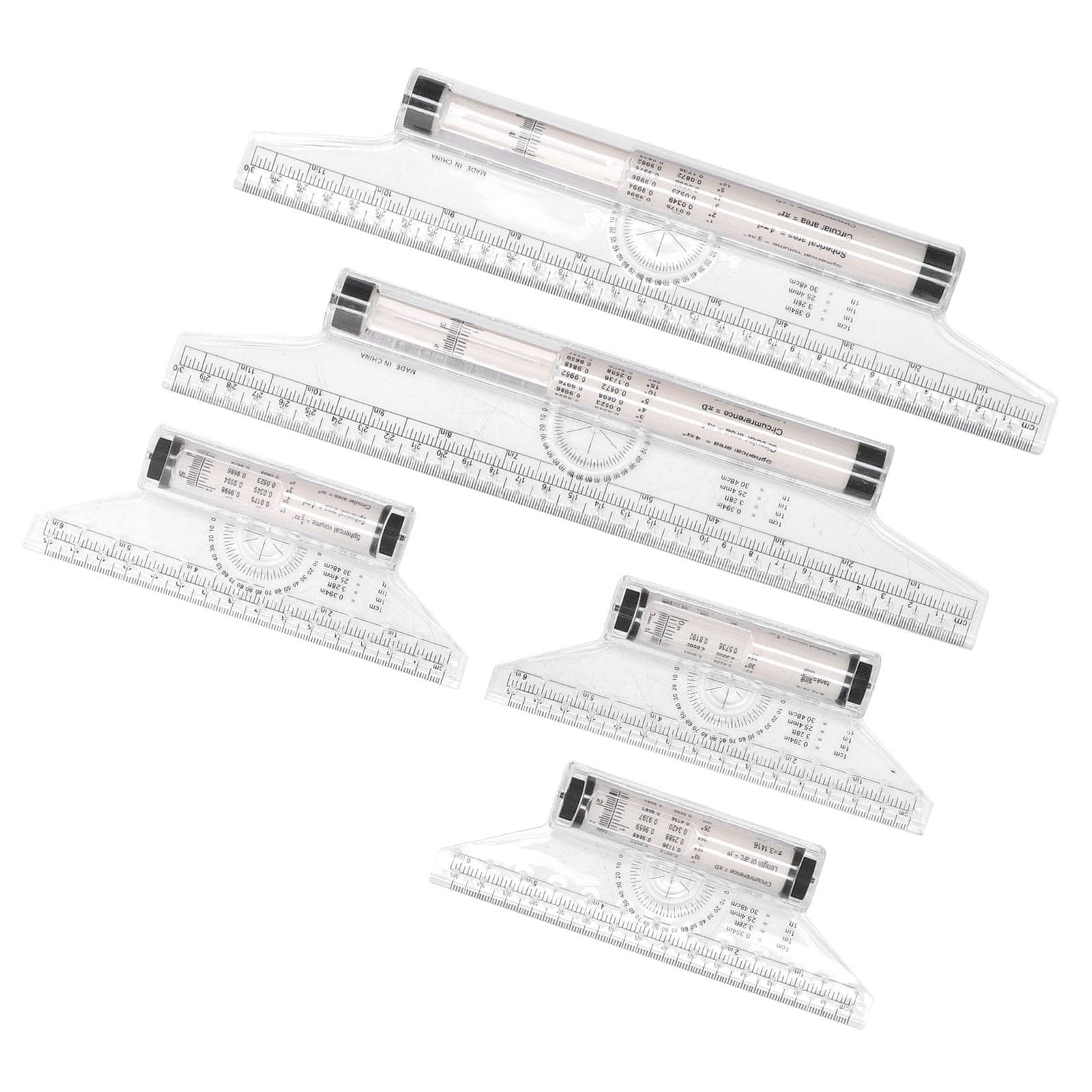 5pcs Measuring Rolling 15cm 30cm Clear Scale Transparent Light Weight Parallel Rolling Ruler with