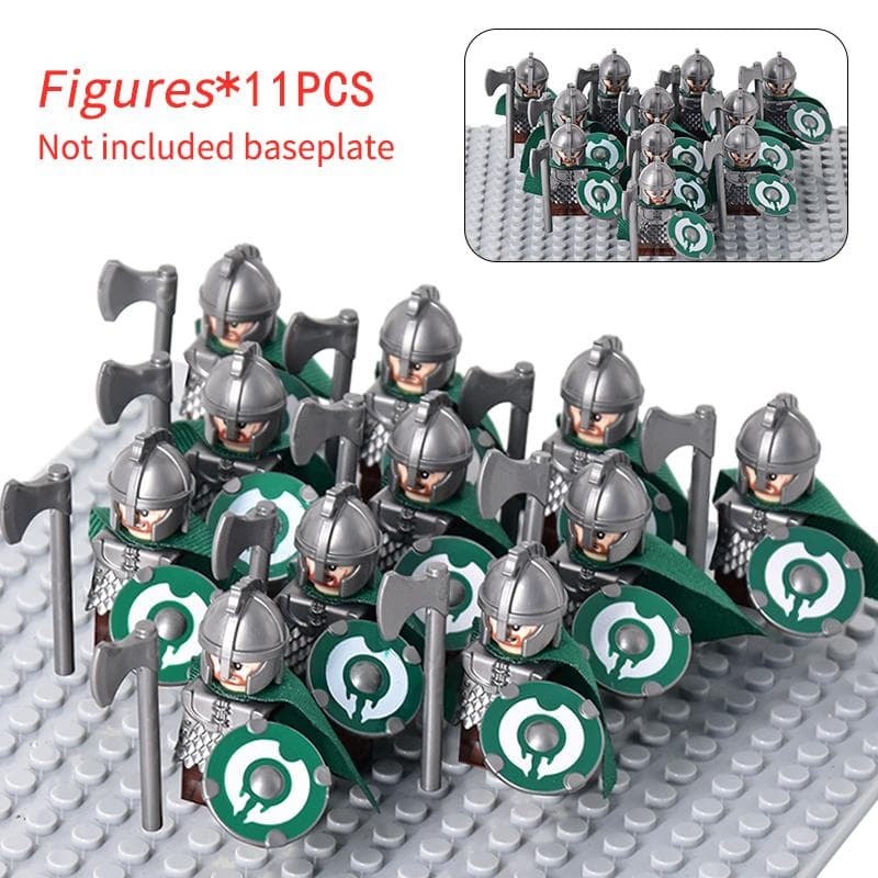 11pcs Medieval Elf Rohan soldiers Guard Army lotr Action Figures Mini Bricks Doll Assemble Building Blocks MOC DIY Toys for kid gifts