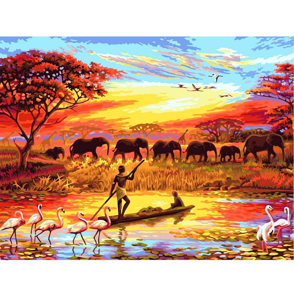 Diamond Painting Animal Needlework 5D DIY Diamond Embroidery Elephants Mosaic Pictures of Rhinestones Home Decor 20X30CM