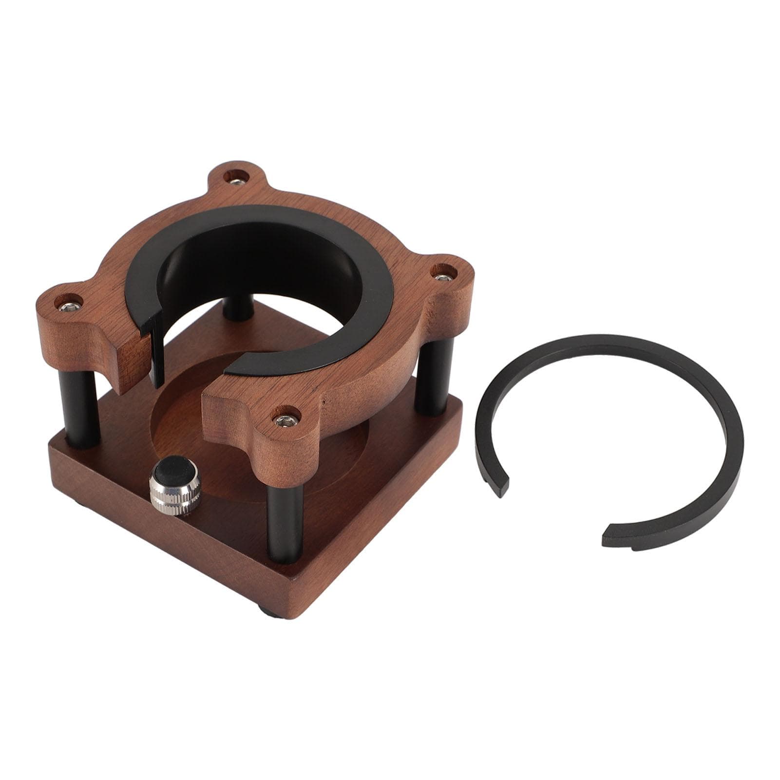 Coffee Portafilter Holder Universal Prevent Slip Bear Shaped Wooden Coffee Tamper Stand for 51mm