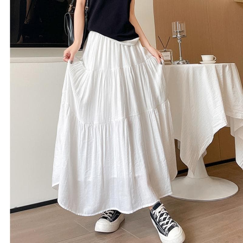 Blue Skirt for Women In Spring and Summer New High-waisted Temperament Gentle Ballet Style Mid-length Skirt XL