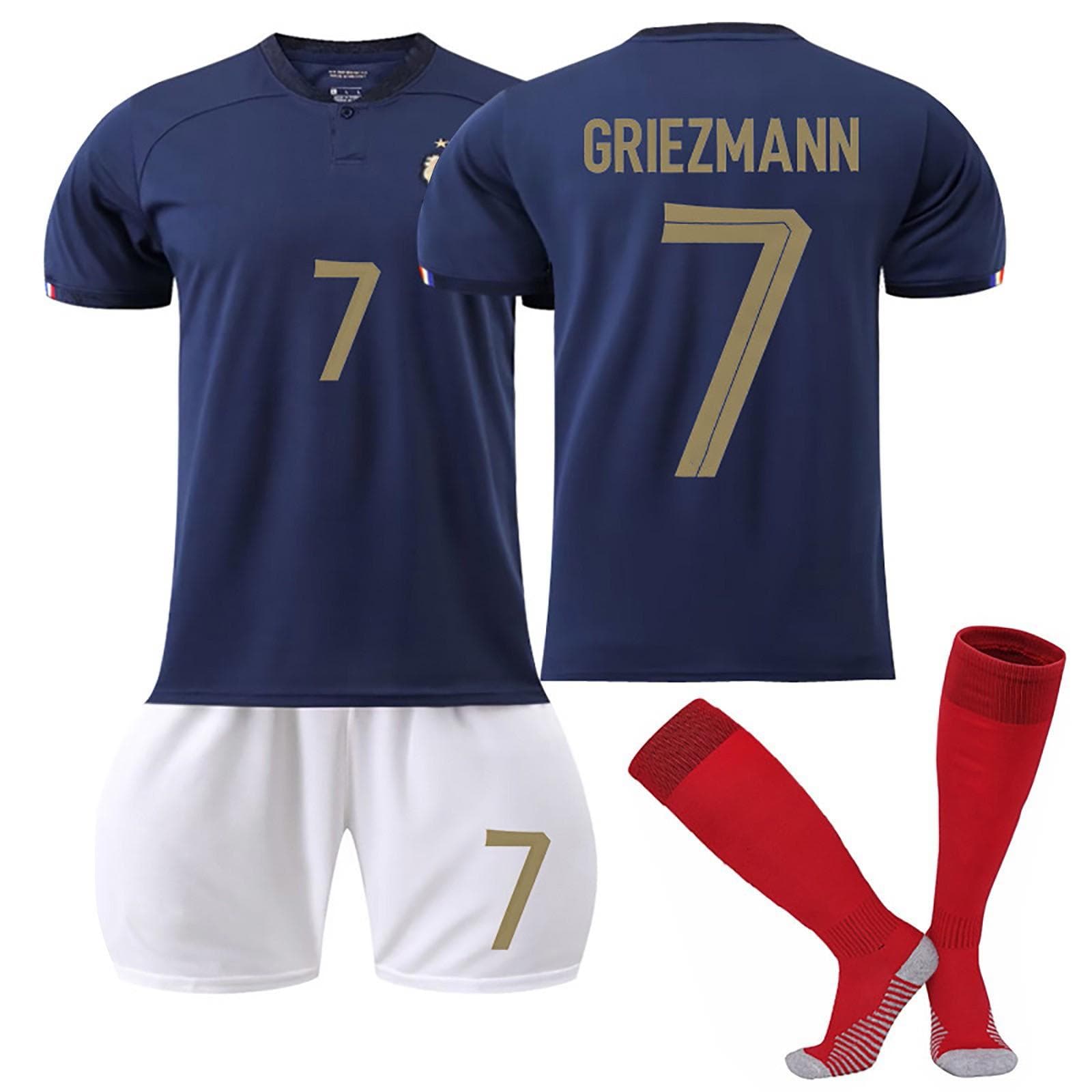 22/23 France Home Football Jerseys Shorts Socks Set New Season Shorts Socks Adult Sizes Outfits S Vermilion