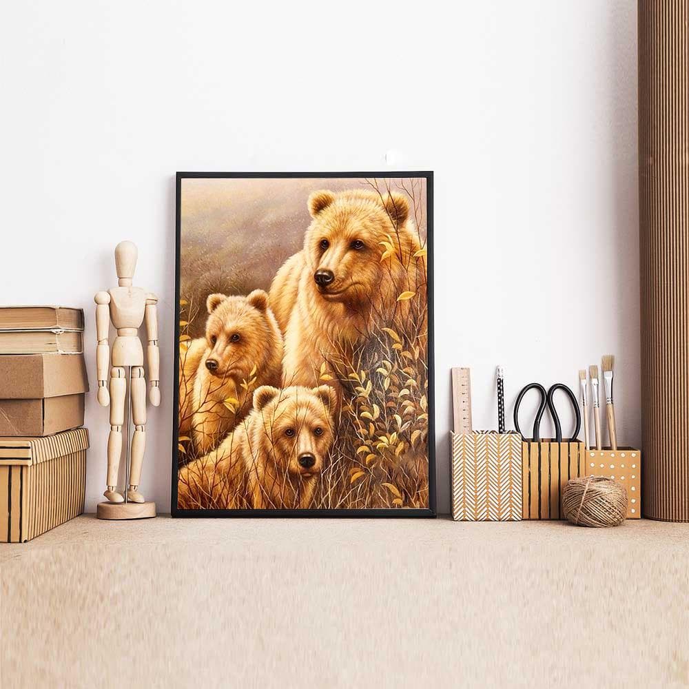 5D Diamond Painting Full round Bear Diamond Mosaic Animal Picture of Rhinestones 20X30CM