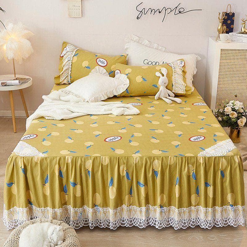 Cotton Bed Skirt Double King Size Bedspread Bedspreads Elastic Garden Spread the Queen size Cover Linen Sheet Skirts for Beds 150x200cm 1pc