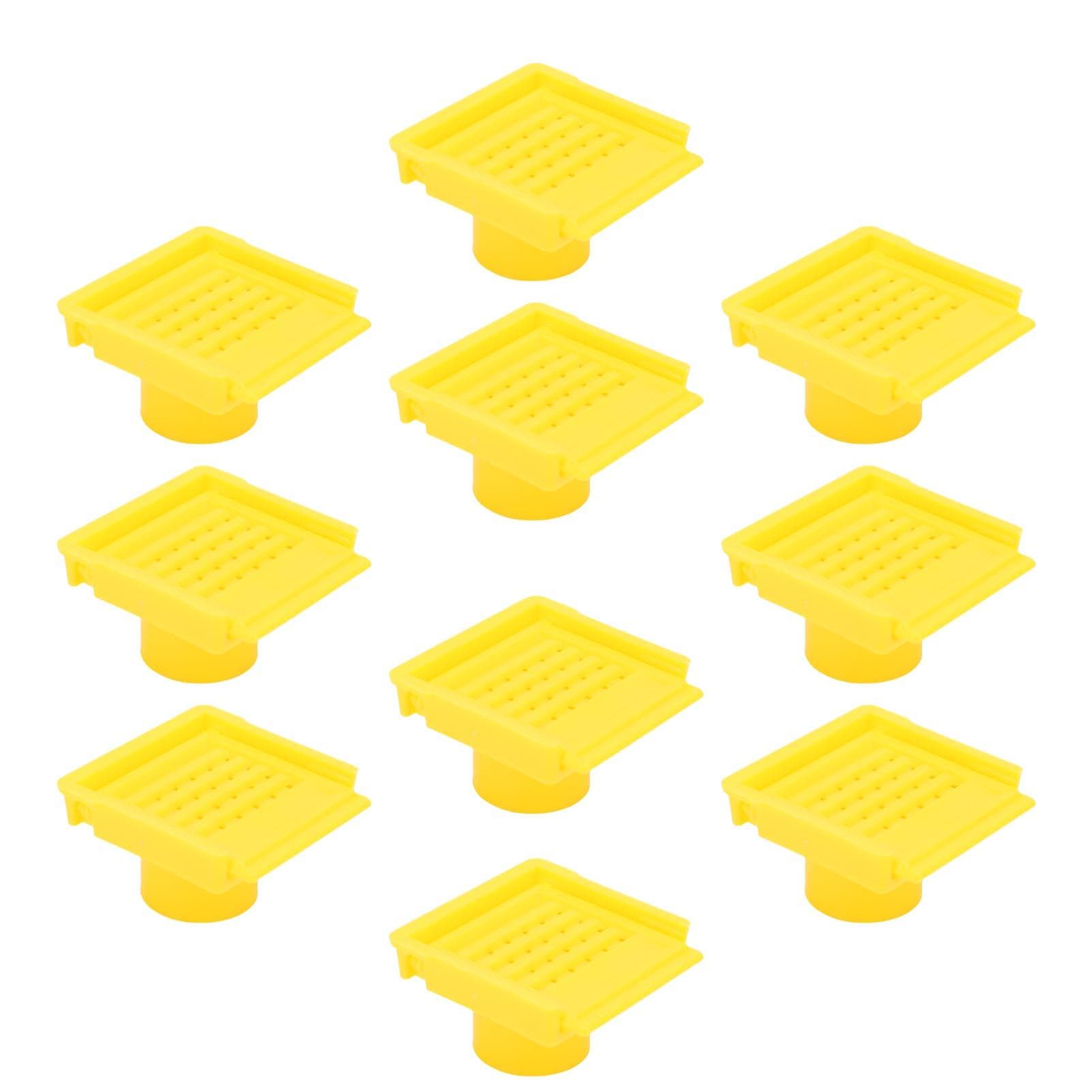 10PCS Beehive Entrance Gates Plastic Bee Hive Nuc Box Ventilation Opening Window for Beekeepers yellow