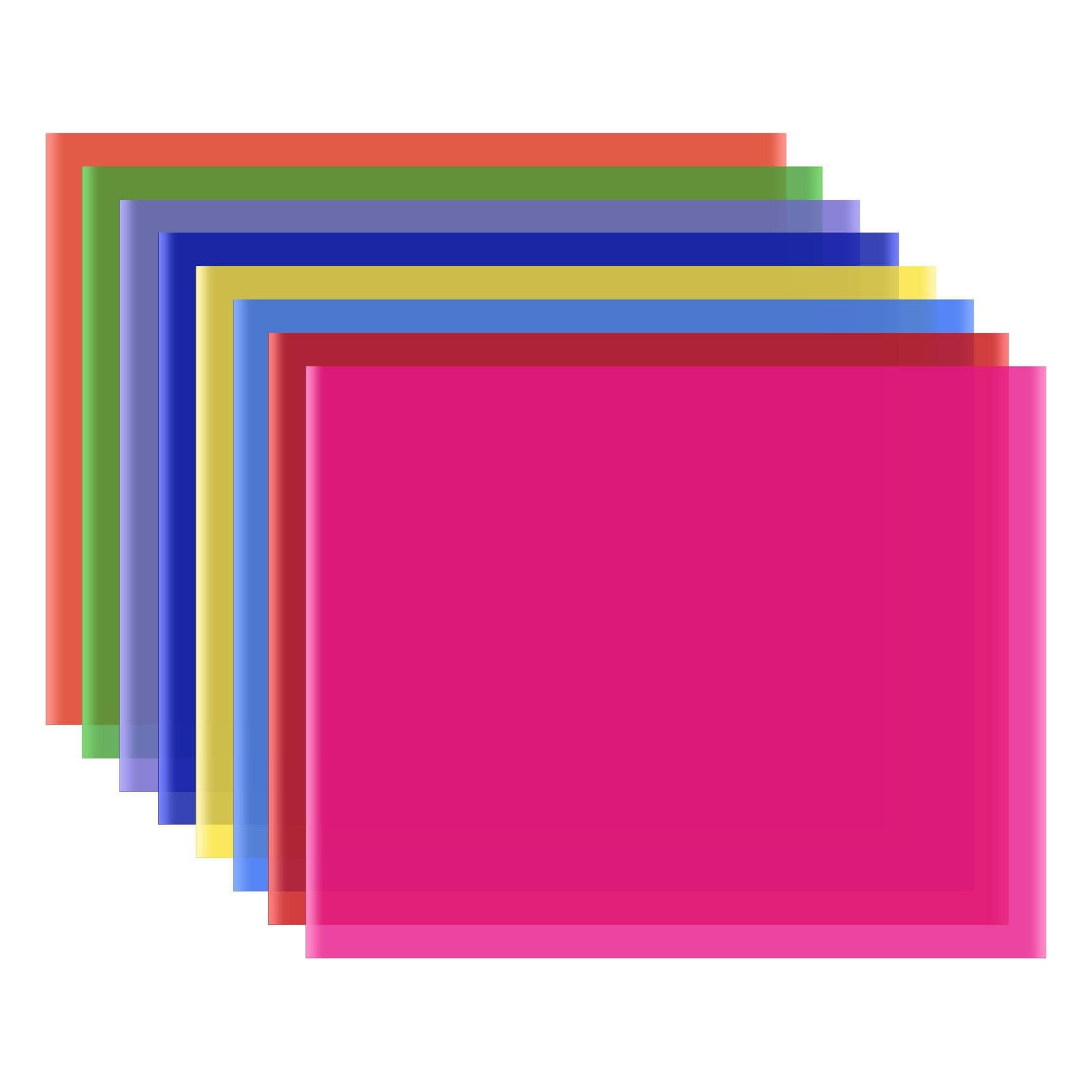 Andoer 8 Colors/set PET Transparent Gel Lighting Filter 50 * 40cm/ 20 * 16in Coloured Overlays multicolour