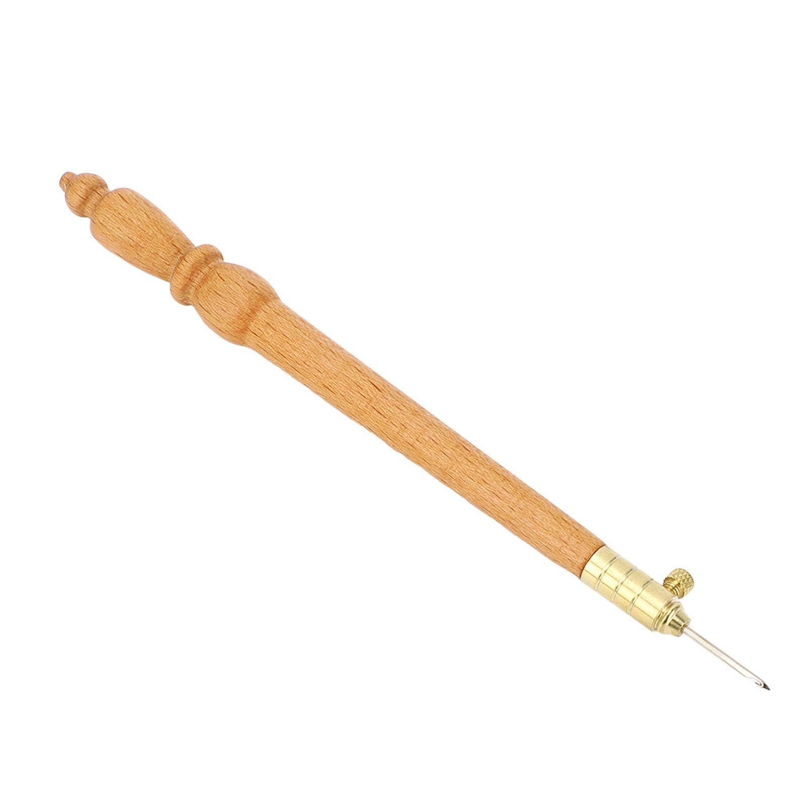 Embroidery Crochet Hook Wooden Non Slip Tambour Hook with 0.8 1 1.2mm Needles for Sewing Beading