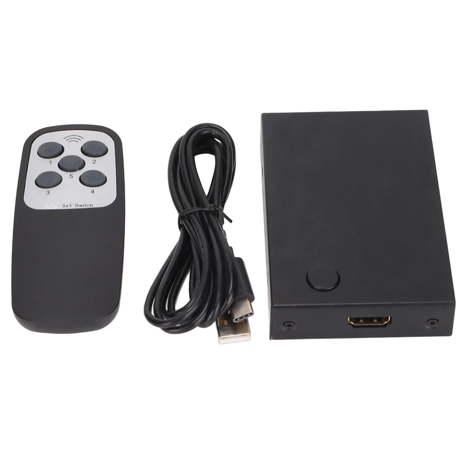 18Gbps HD Multimedia Interface 2.0 5x1 Switcher 5 in 1 Out Switch Selector with Remote Control and