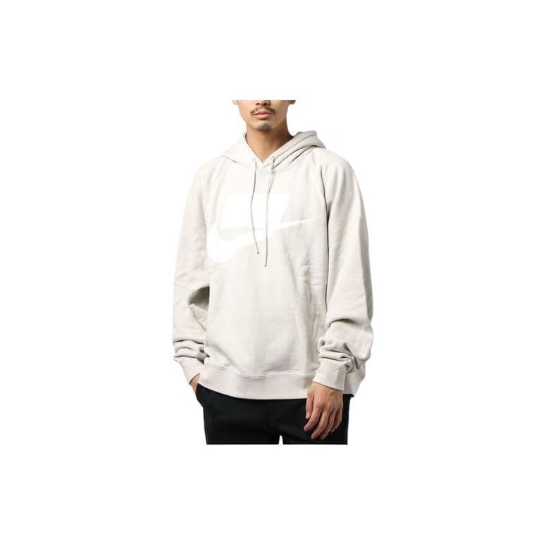 Nike Solid Logo Print Hoodie Long Sleeve Sweatshirt Men Tops White AR4855-072 XXL