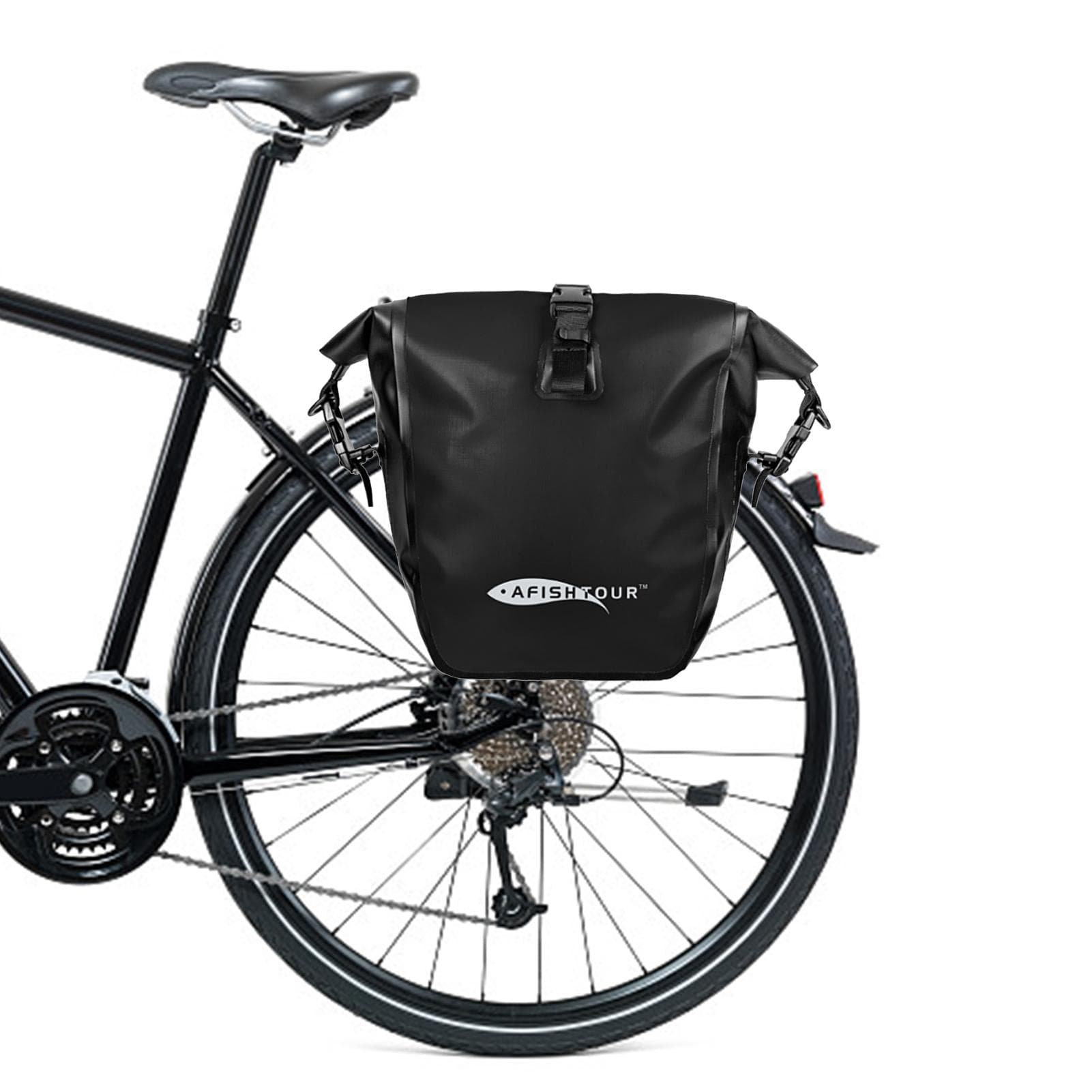 15L/25L Cycling Trunk Bag Waterproof Bicycle Rear Rack Bag Rear Seat Bag Bike Pannier Bag Pack 15L black