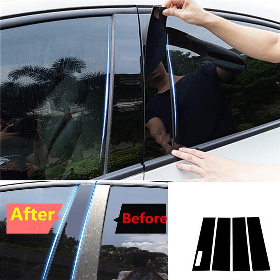 4Pcs/Set Glossy Black B Pillar Posts For 2015-2021 Ford F150 Door Trim Cover Kit