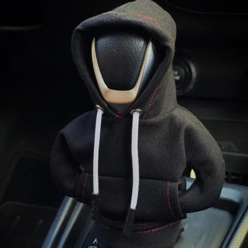 Universal Hoodie Car Gear Car Shift Lever Cover Change Lever Sweatshirt Gearshift Cover Hoodie Gear Knob Sweater Car Decorations black