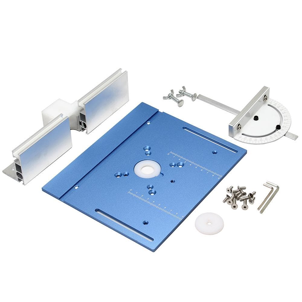 C8 Engraving Machine Inverted Plate Set Aluminum Alloy Milling Surface Plate with Backrest and Push blue