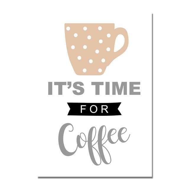 Coffee Cup Tableware Poster Wall Art Canvas Painting Kitchen Utensils Picture Printing Restaurant Cafe Room Home Decoration 50X70cm No Frame