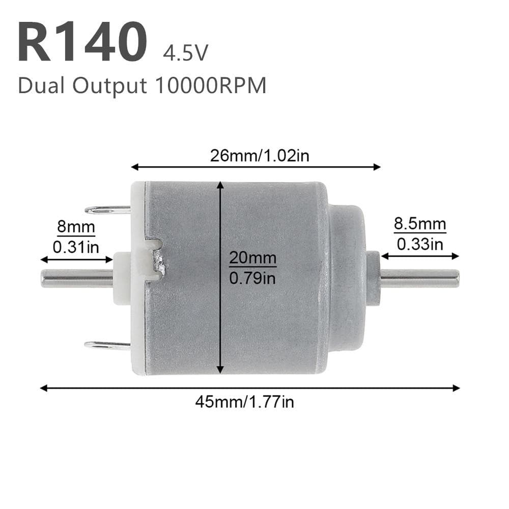 R380 390 555 775 DC Motor 12V / 24V Dual Shaft Micro Motor R140 795 895 with Double Ball Bearing for Electric Power Tools DIY Toys Small Appliances R140