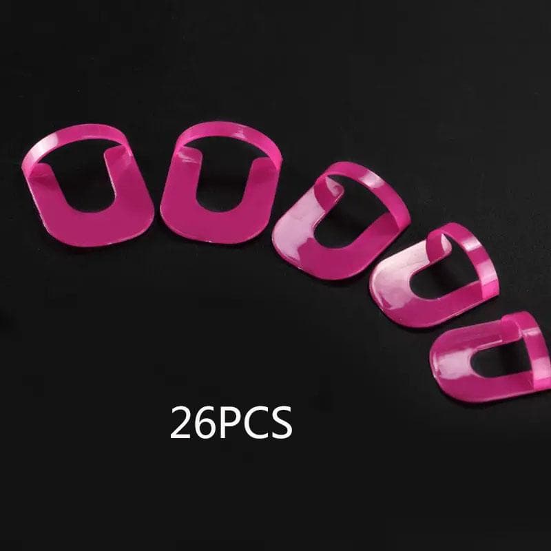 26PCS/set Nail Polish Applicator Aid Nail Art Tools Gel Nail Polish Anti-Spill Stickers Nail Edge Clips