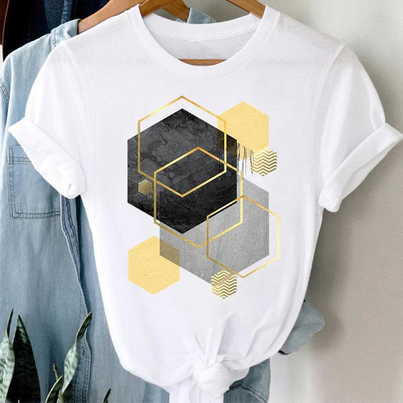 (Asian Size) Watercolor Feather Vintage Bird Women Print Short Sleeve Tee Top Fashion Tshirt Clothing Casual Summer Lady Female Graphic T-shirt M