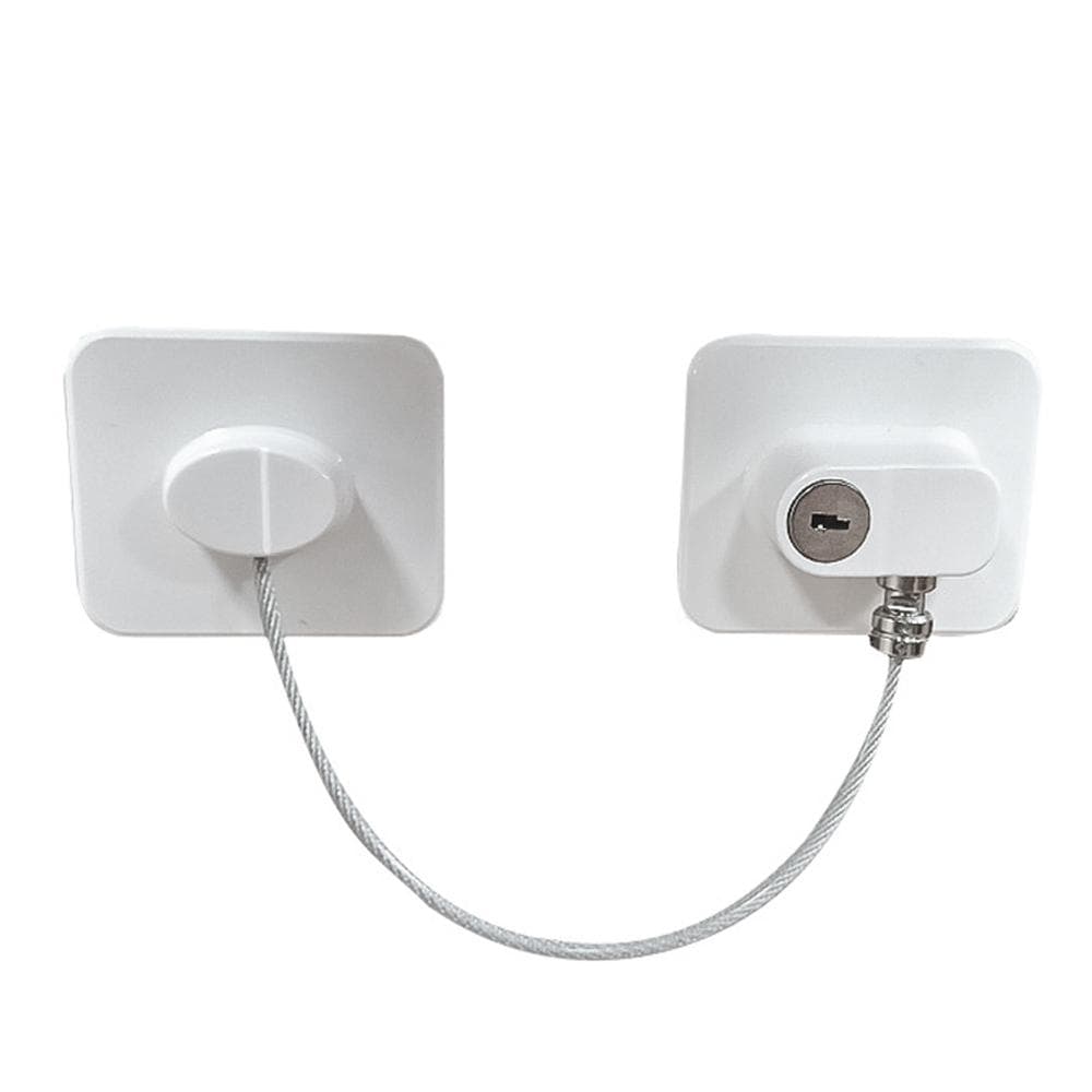 Child Safety Locks Baby Proof Refrigerator Lock Strong Adhesive Guard Lock with Keys for Fridge, white