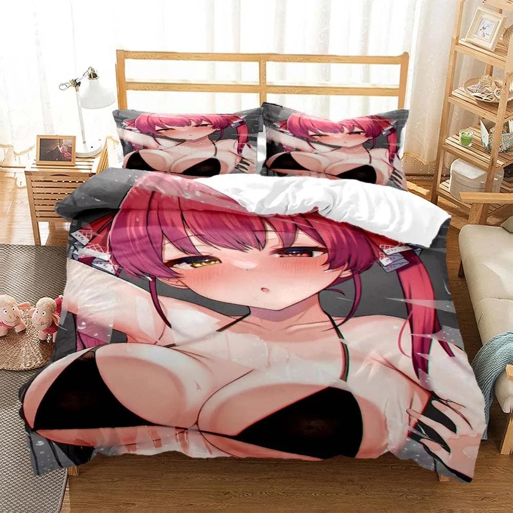 Sexy beauty cartoon digital printed bedding Comforter bedding sets Bedding set luxury King size bedding set Costomizable EU single(135x200cm)