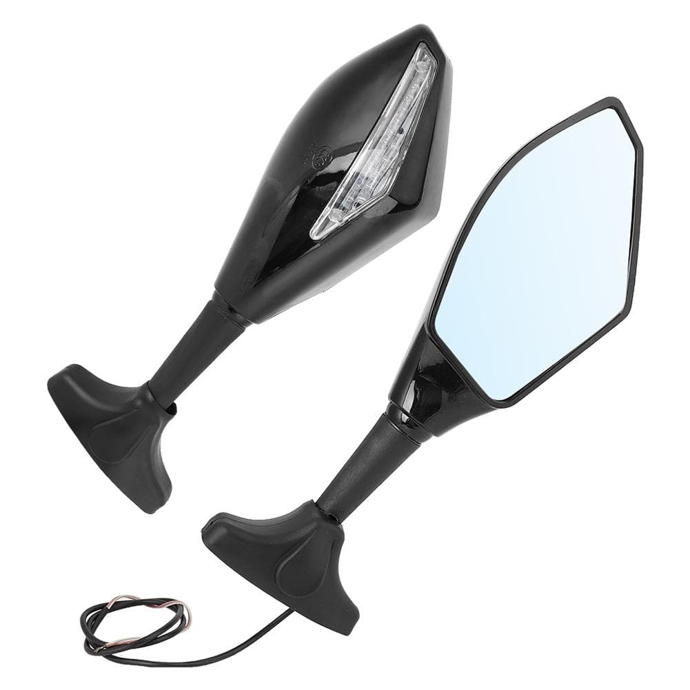 2 pcs LED Rearview Mirror Modified Motorcycle Mirror Lamp Shell with Light (black) black