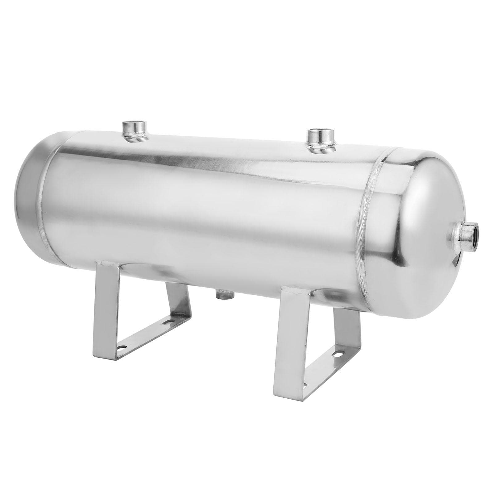 Air Reservoir Tank Mirror Horizontal 5?Port High Pressure Stainless Steel 12 14NPT 10L