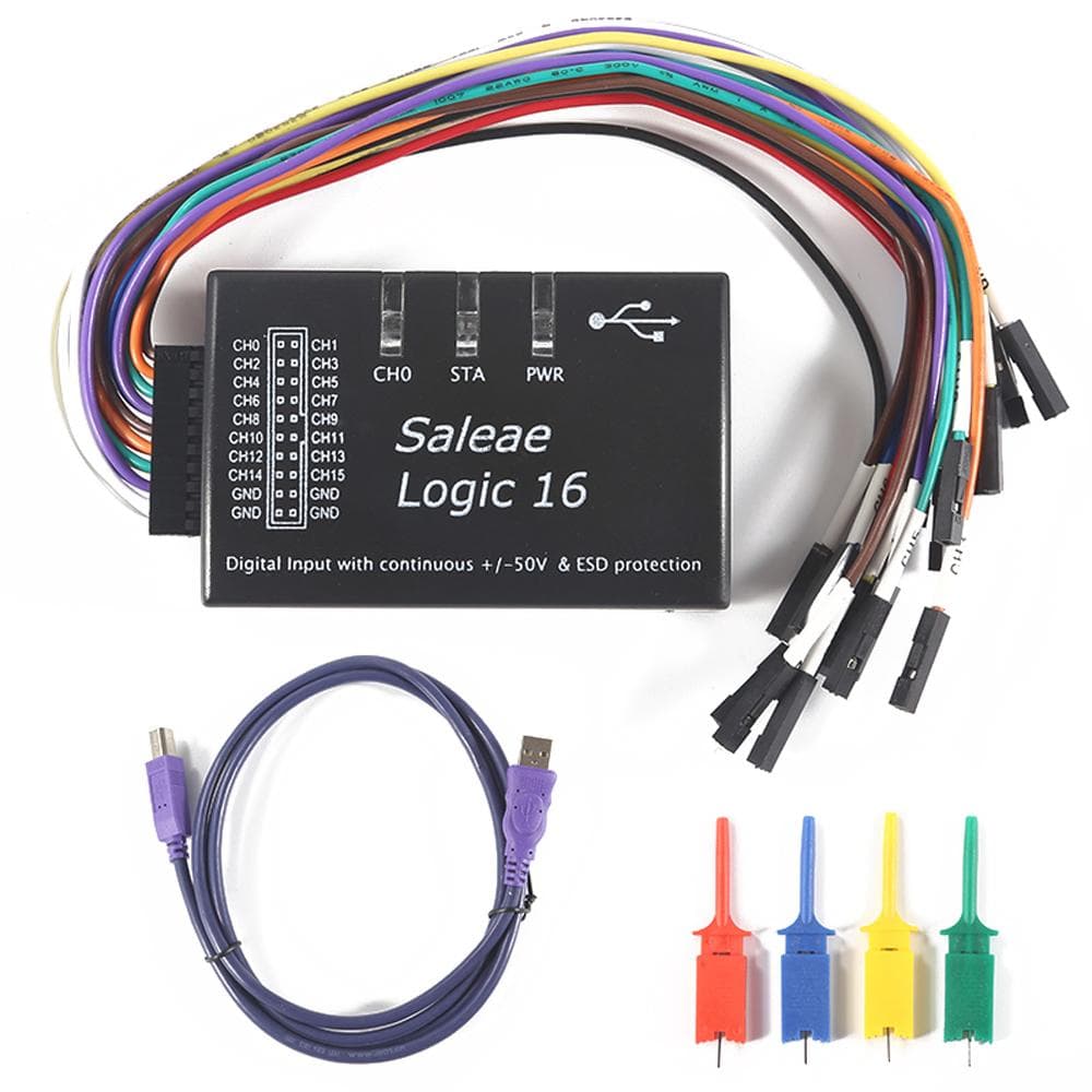Electrical Testing Accessories Logic Analyzer USB 16 Channel 100M Maximum Sampling Rate Logic 0 black