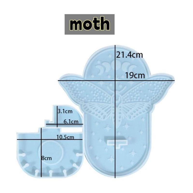 1Pc DIY Adhesive Dripping Mold 3 Styles Wall Hanging Silicone Mold Home Decoration moth blue