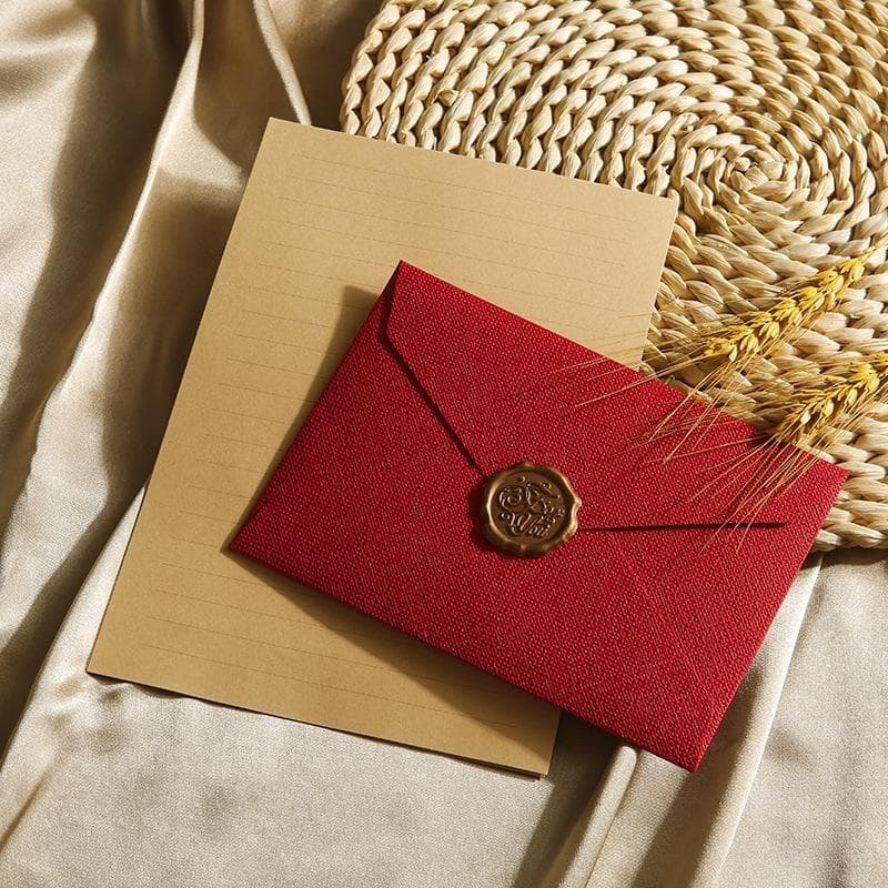 Window Envelopes for Letters DIY Handmade Gift Packaging Bag Wedding Party Invitation Card Cover Cash Envelope Stationery bright red