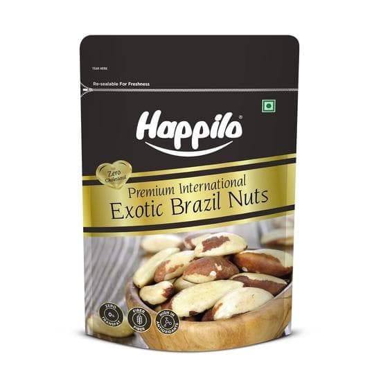 Happilo Premium International Exotic Brazil Nuts 150g | Rich in Selenium, Antioxidant Rich | Bone, Skin Health | Healthy Crunchy |150 grams