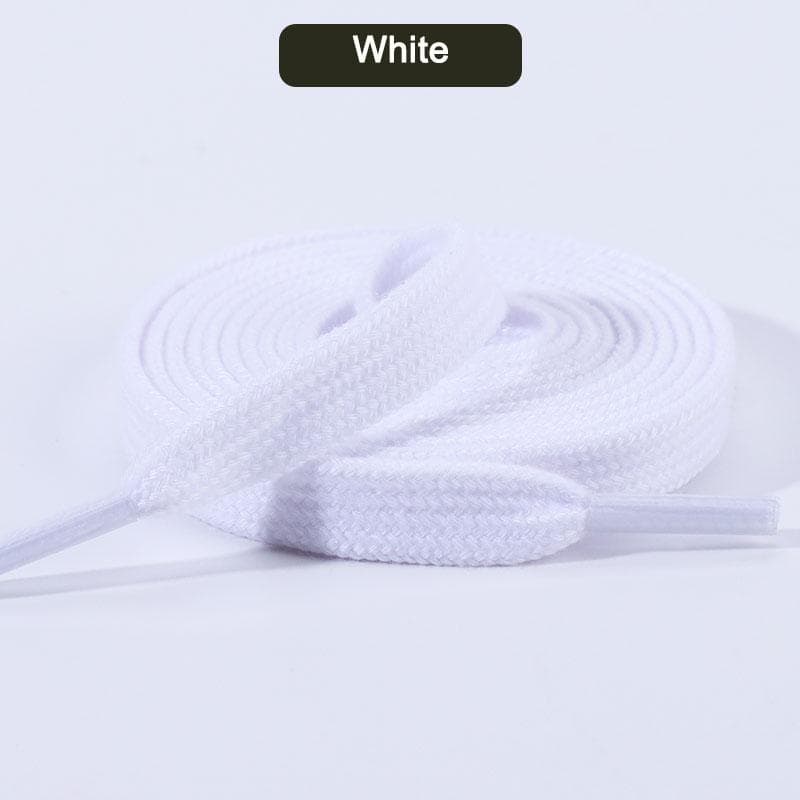 New Flat Shoelaces for Sneakers Classic Canvas Sports Shoe Laces Women Men Shoelace Solid Double Cotton Shoestrings 1 Pair 80cm white
