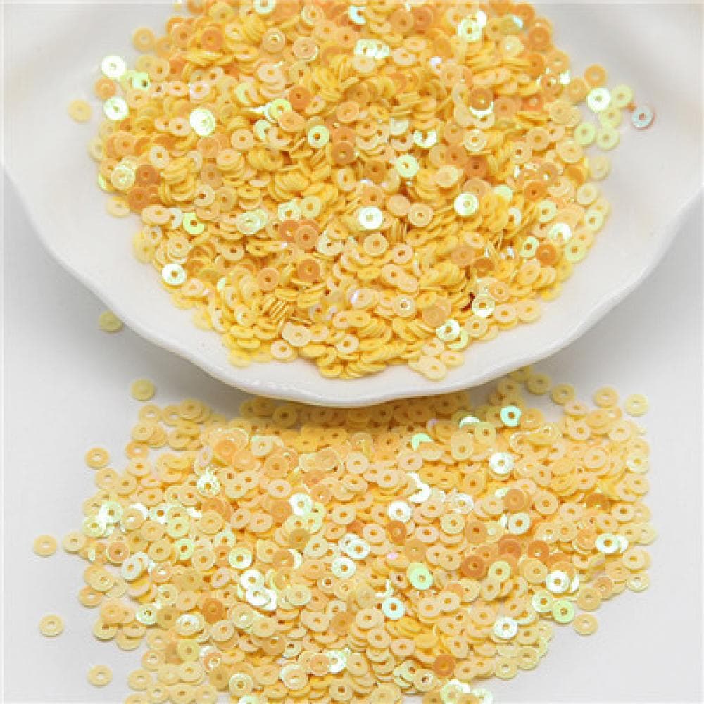 3mm 4mm 5mm 6mm Sequin Flat Round Loose Sequins Crafts Paillette Sewing Clothes Decoration DIY Accessory Lentejuelas Para Coser ab Yellow 3mm 3000pcs