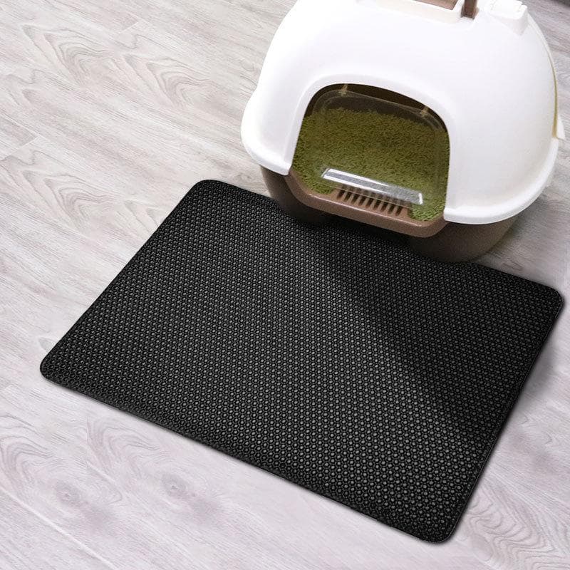 Waterproof Pet Cat Litter Mat Double Layer Pet Litter Box Mat Non-slip Sand Cat Pad Washable Bed Mat Clean Pad Products 30X30CM black