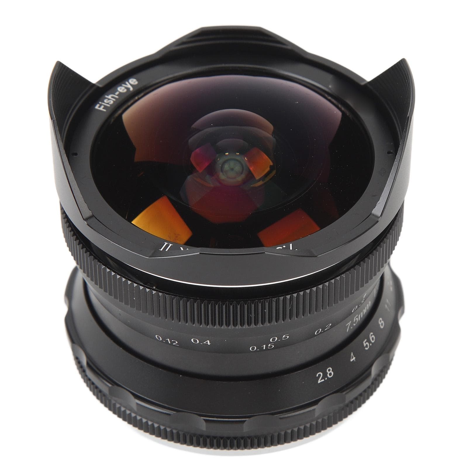 7.5mm F2.8 II Fisheye Lens APS C 190 Degree Ultra Wide Angle Manual Fixed Lens for Fuji FX Mount