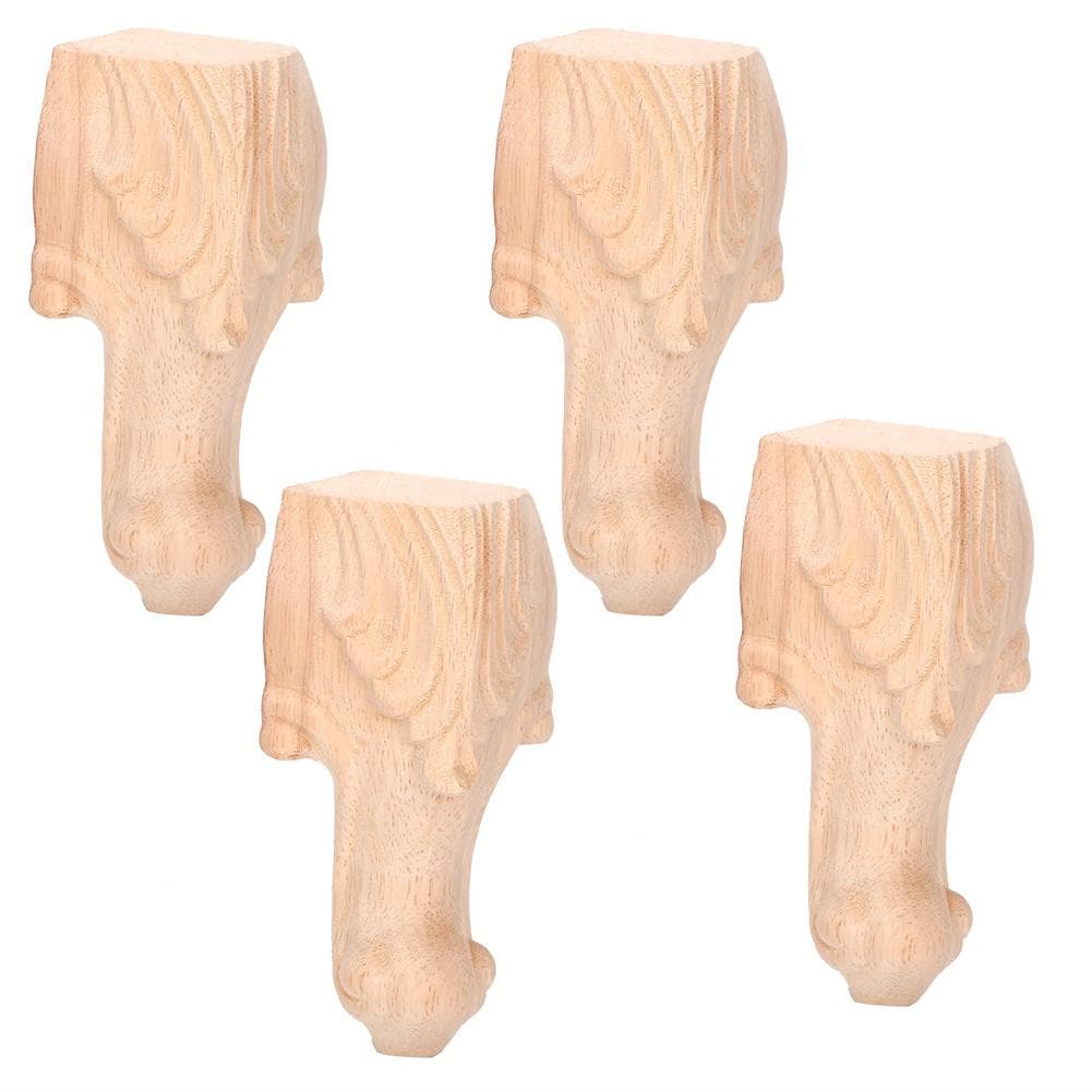 4pcs Cabinet Legs Carved Table Foot Furniture Leg Sofa Feet European Style(15x6cm)
