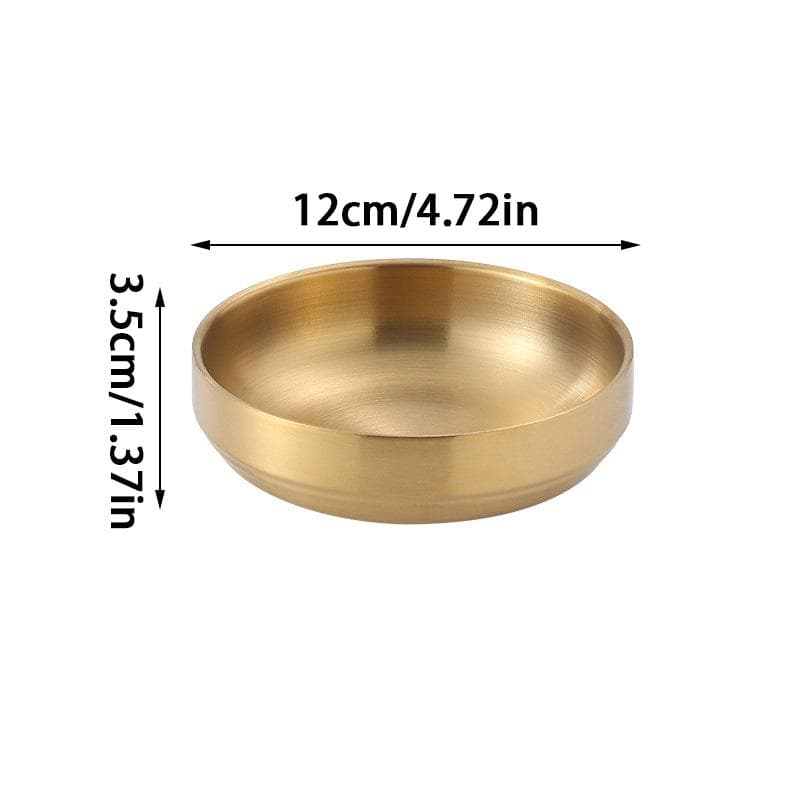 Stainless Steel Bowl Mini Bowls and Plates Butter Dish Cheese Plate Dessert Plate Fruit Bowl 12cm gold