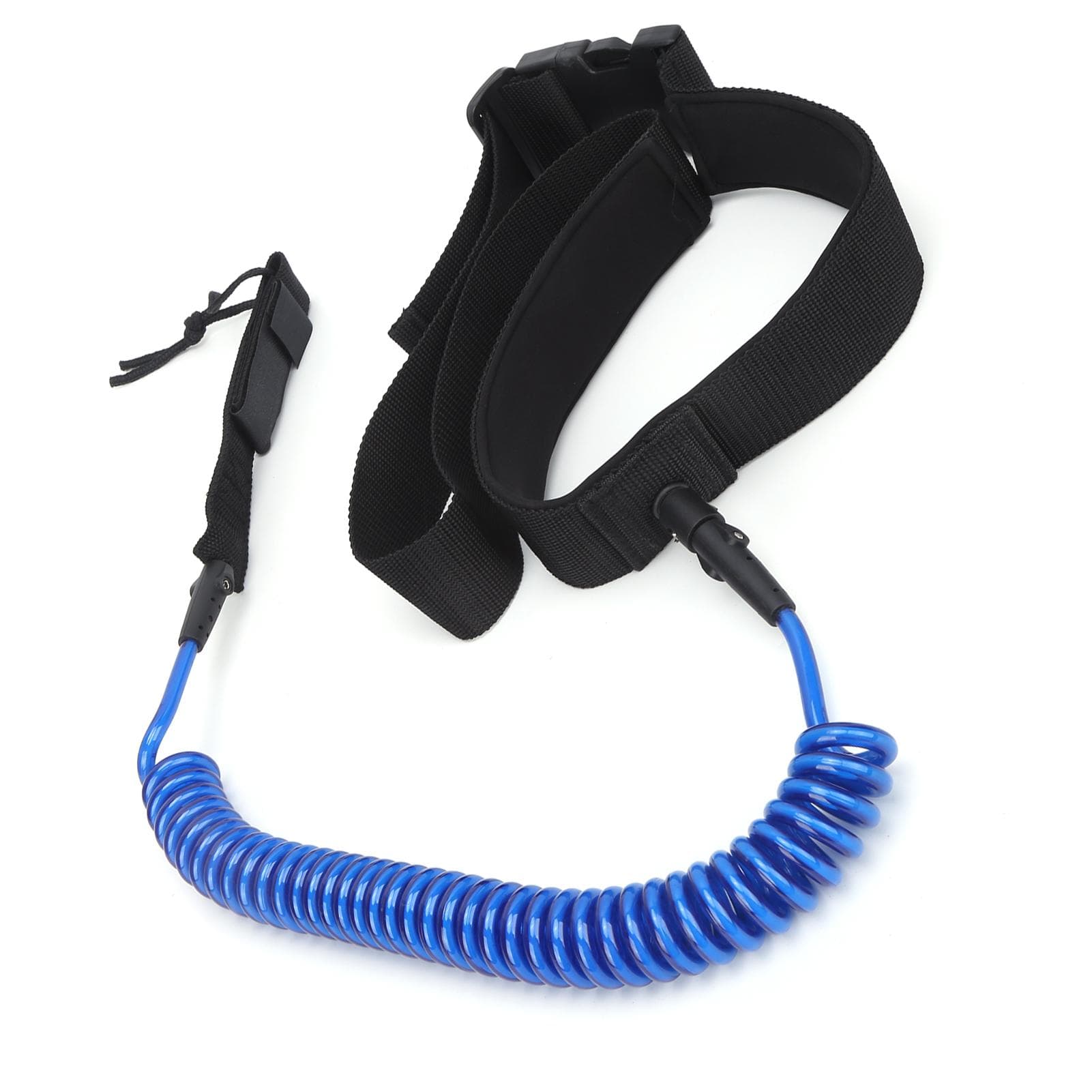 Surfboard Leash TPU Heliciform Comfortable HighElastic Surfing Safety Traction Rope(Black )