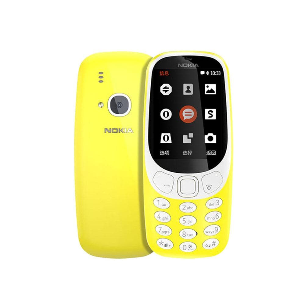 Refurbished Nokia Original Unlocked Nokia 3310(2017) Dual SIM 2G Mobile Phone With 1/2 SIM Simple Set yellow