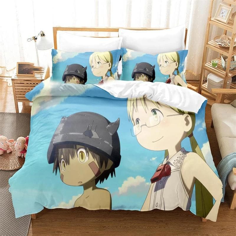 Anime Made in Abyss Bedding Set,Duvet Cover Comforter Bed Set Quilt Cover Pillowcase,King Queen Twin Size Boys Girls Adults 135X200cm