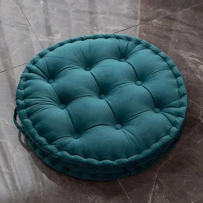 60x60cm Nordic Plain Velvet Tatami Round Cushion Pillow Thickened Winter Sofa Back Cushion Floor Meditation Cushion Futon Round 60x60CM