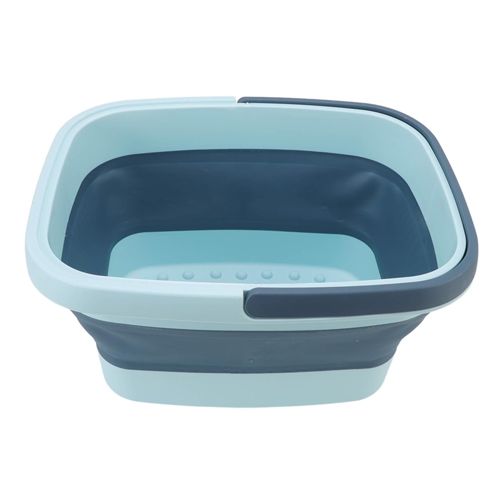 Foldable Foot Tub Portable Silicone Foot Massage Bath Bucket Household Foot Spa Basin Blue blue