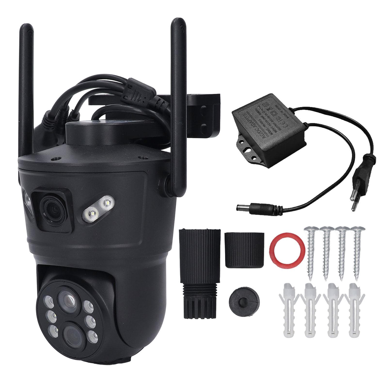 Outdoor Security Camera 2MP Triple Lens 360 Deg View 2 Way Talk Motion Detection IP66 Water
