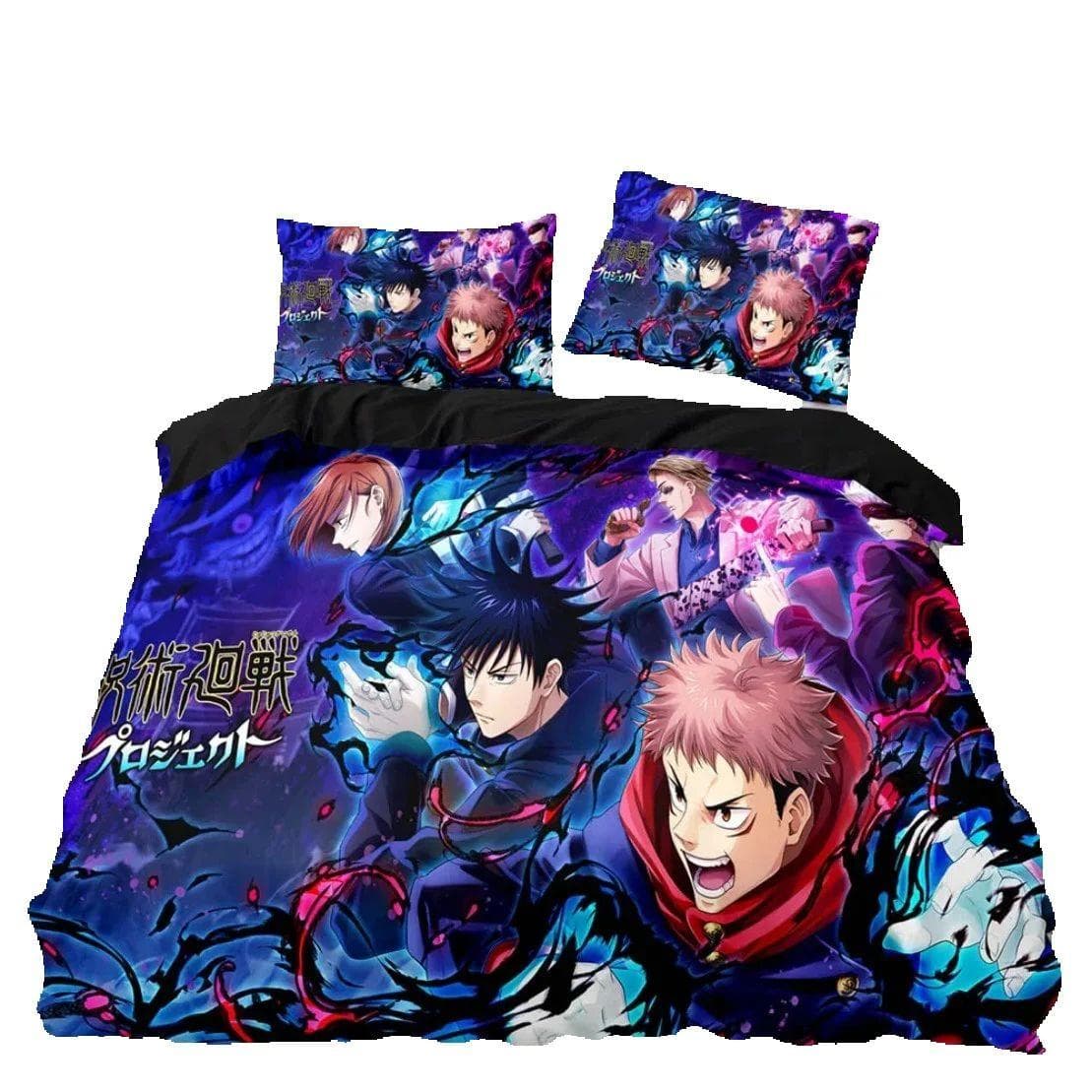 Satoru Gojo Quilt Cover and Pillowcases Single/Double/Queen/King,Japan Famous Anime Duvet Cover Sets,Jujutsu Kaisen Bedding Set 140x200cm 2pcs