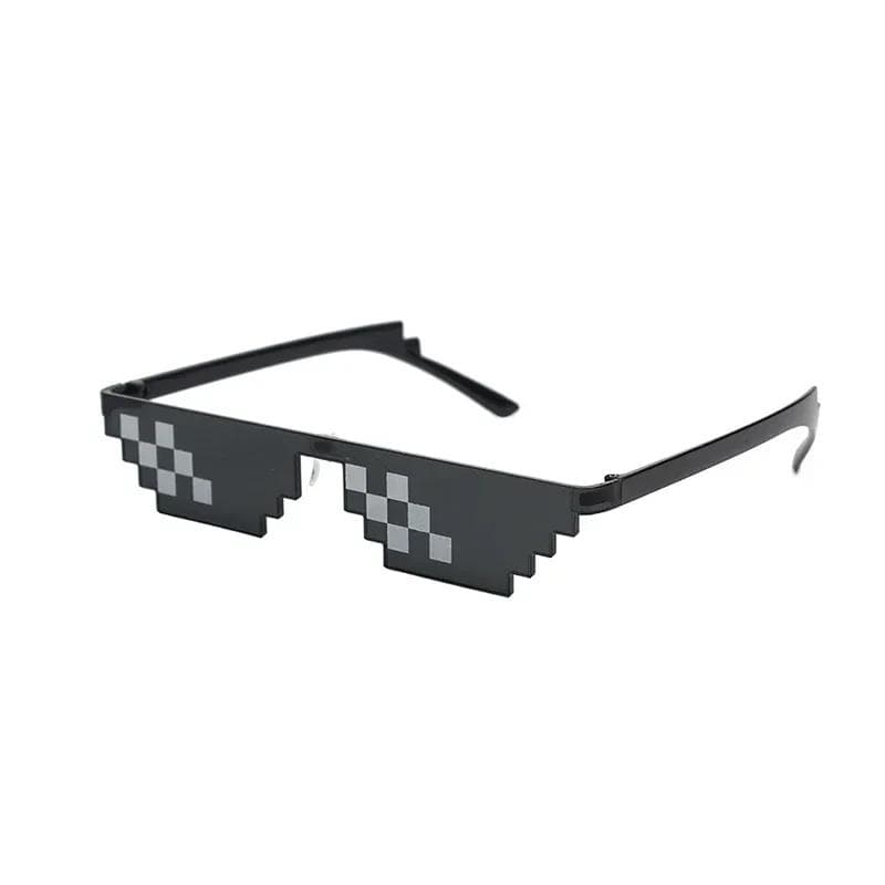 Mosaic Funny Quirky Women Glasses Black Pixel Vintage Shades For Men Birthday Wedding Party Cosplay Accessories Standard